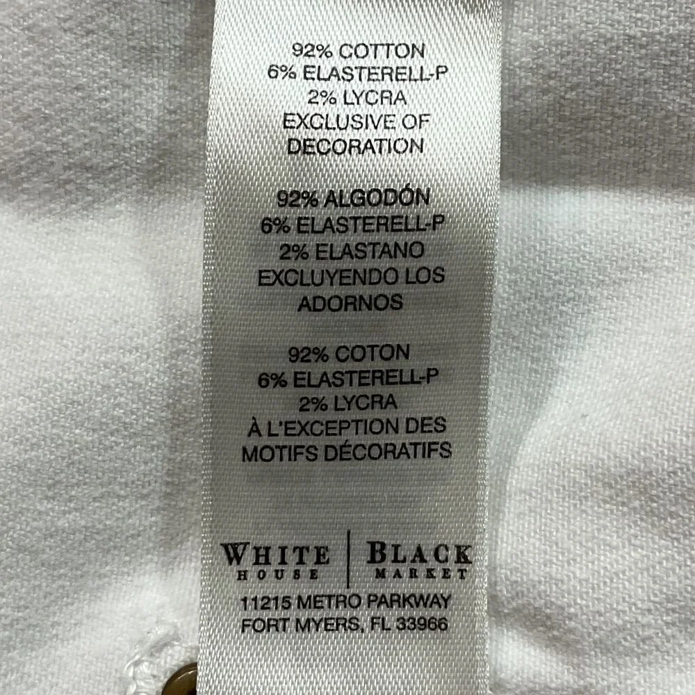 White House Black Market Sz‎ 34 Girlfriend Jeans  Rolled Cuff Denim Distressed